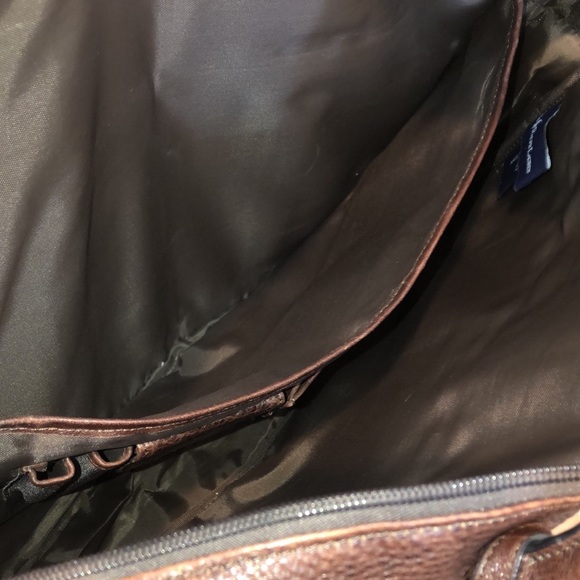 RALPH LAUREN Olive Canvas Brown Leather Crossbody Messenger Laptop Shoulder Bag - Picture 9 of 17